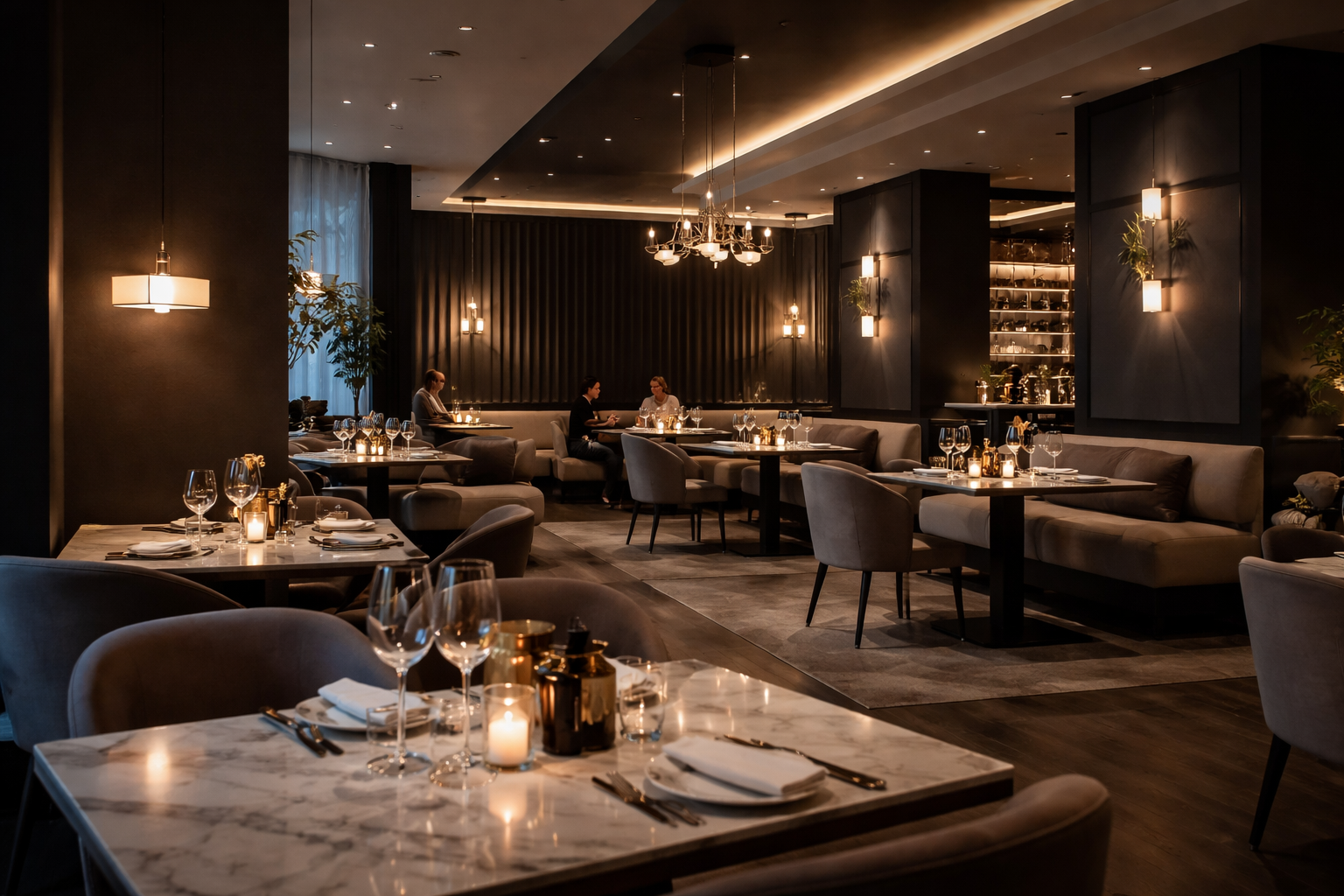 Fine dining restaurant interior